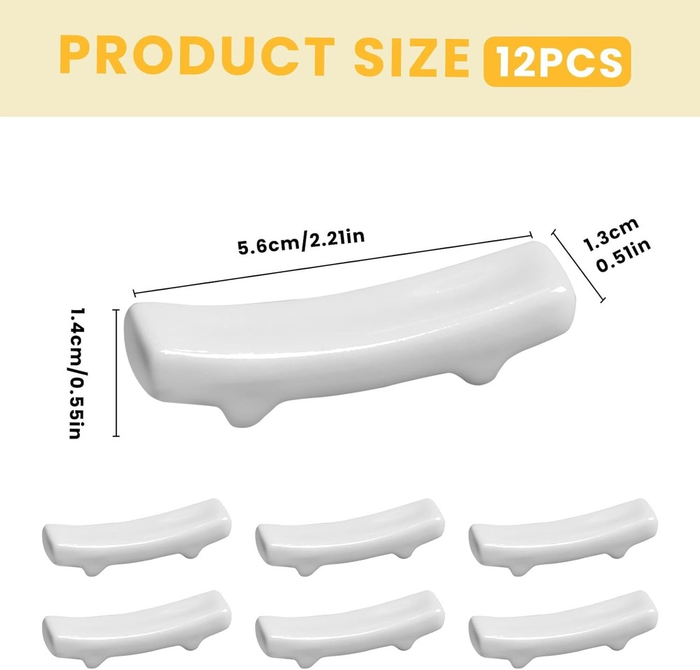 12 Pcs White Ceramic Chopstick Holders Chopstick Rest Tableware Stands
