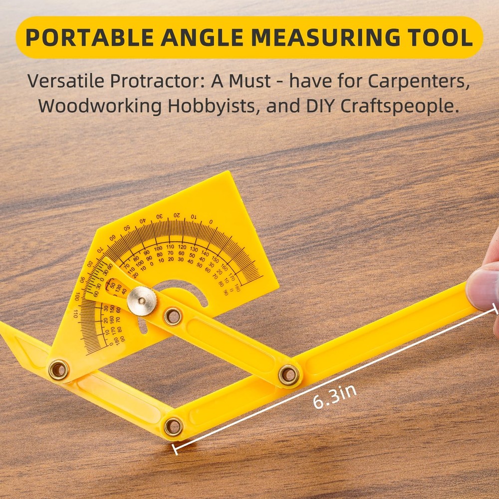 2 Pcs Protractor Angle Finders, Adjustable Protractors 0°-180° with Locking N...