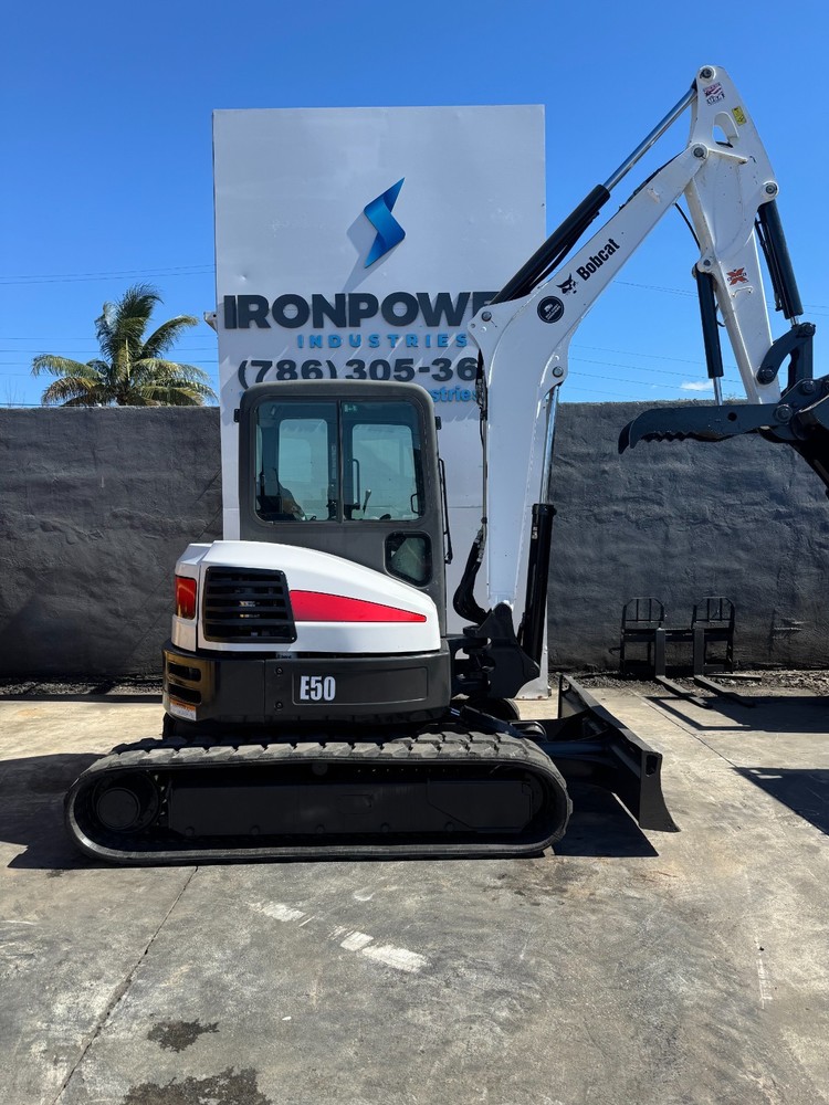 2018 Bobcat E50 Mini Excavator Enclosed Cab A/C & Heater