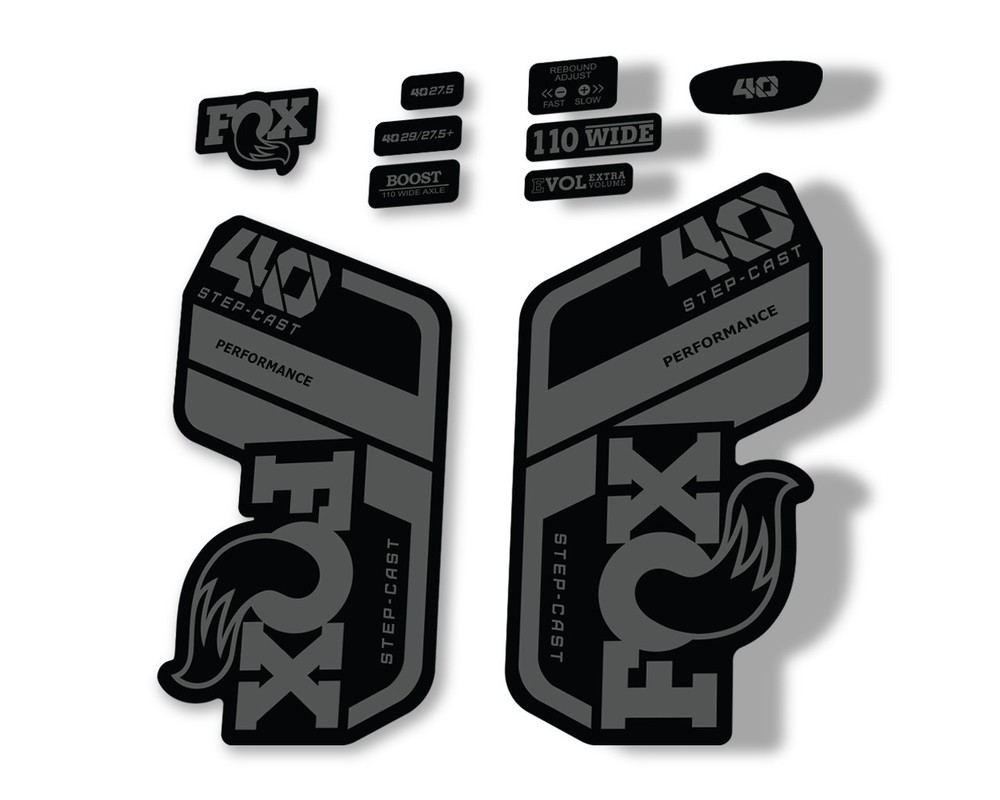 FOX 40 Step Cast SC 2021 Performance Fork Decals Suspension Sticker Gray