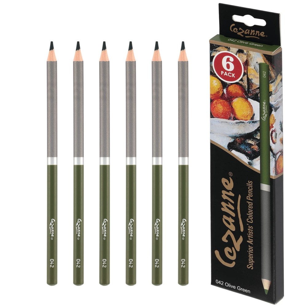 Creative Mark Premium Colored Pencils Olive Green 6 Pack - Highly-Pigmented D...