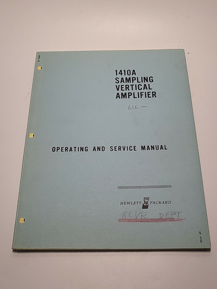 HP 1410A Sampling Vertical Amplifier ~ Operating & Service Manual