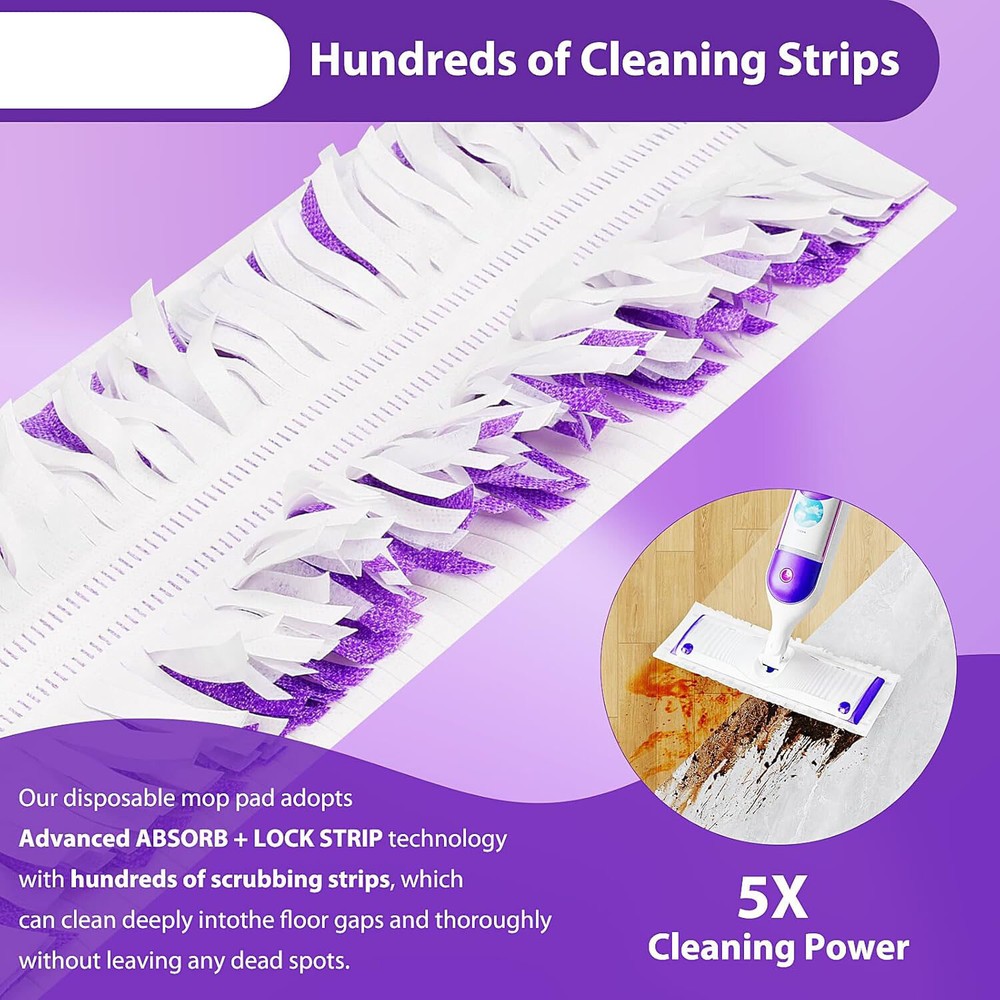 12 Pack Disposable Power Mop Pads Refills Multi-Surface Replacement Mopping Pads