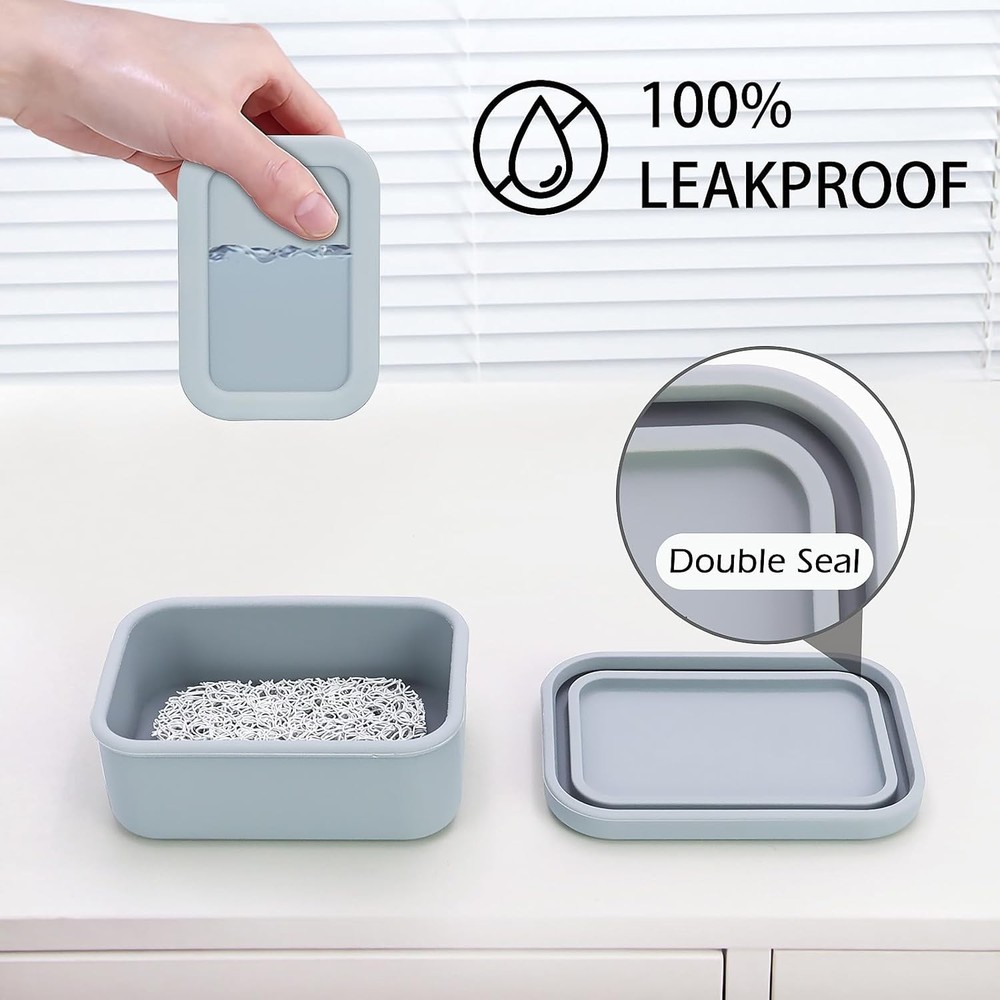 Enhanced Leak-Proof Silicone Soap Case with Draina Layer.
