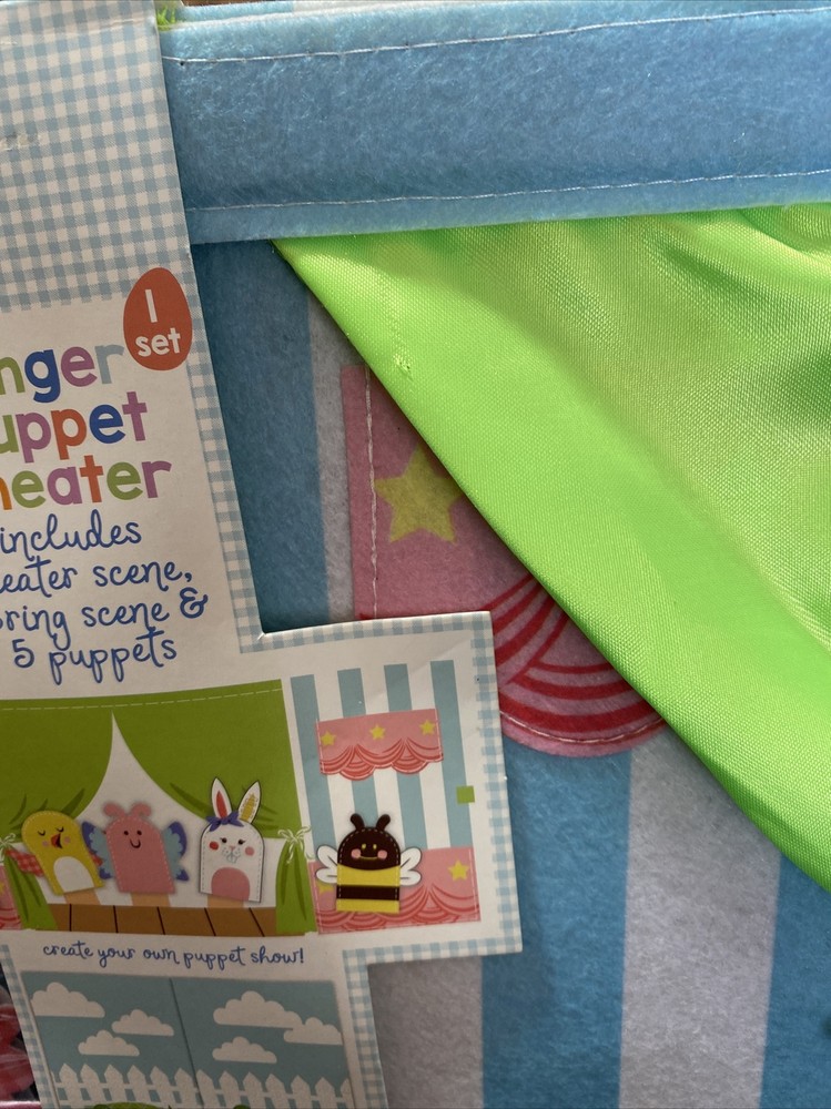 Finger Puppet Theater Spring Easter Scene 5 Finger Puppets Bunny Chick Bee Bug