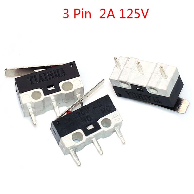 3 Pin Ultra Mini Micro Switch Roller Lever Actuator Mouse Microswitch 2A 125V