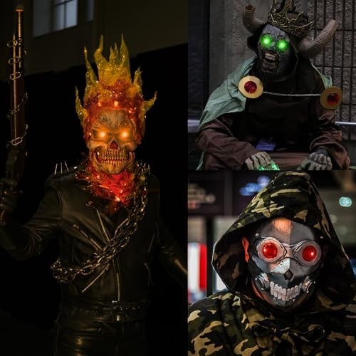 Glowing LED Skeleton Eyes with Remote - 8 Modes, Timer, Dimmable Brightness - Ha