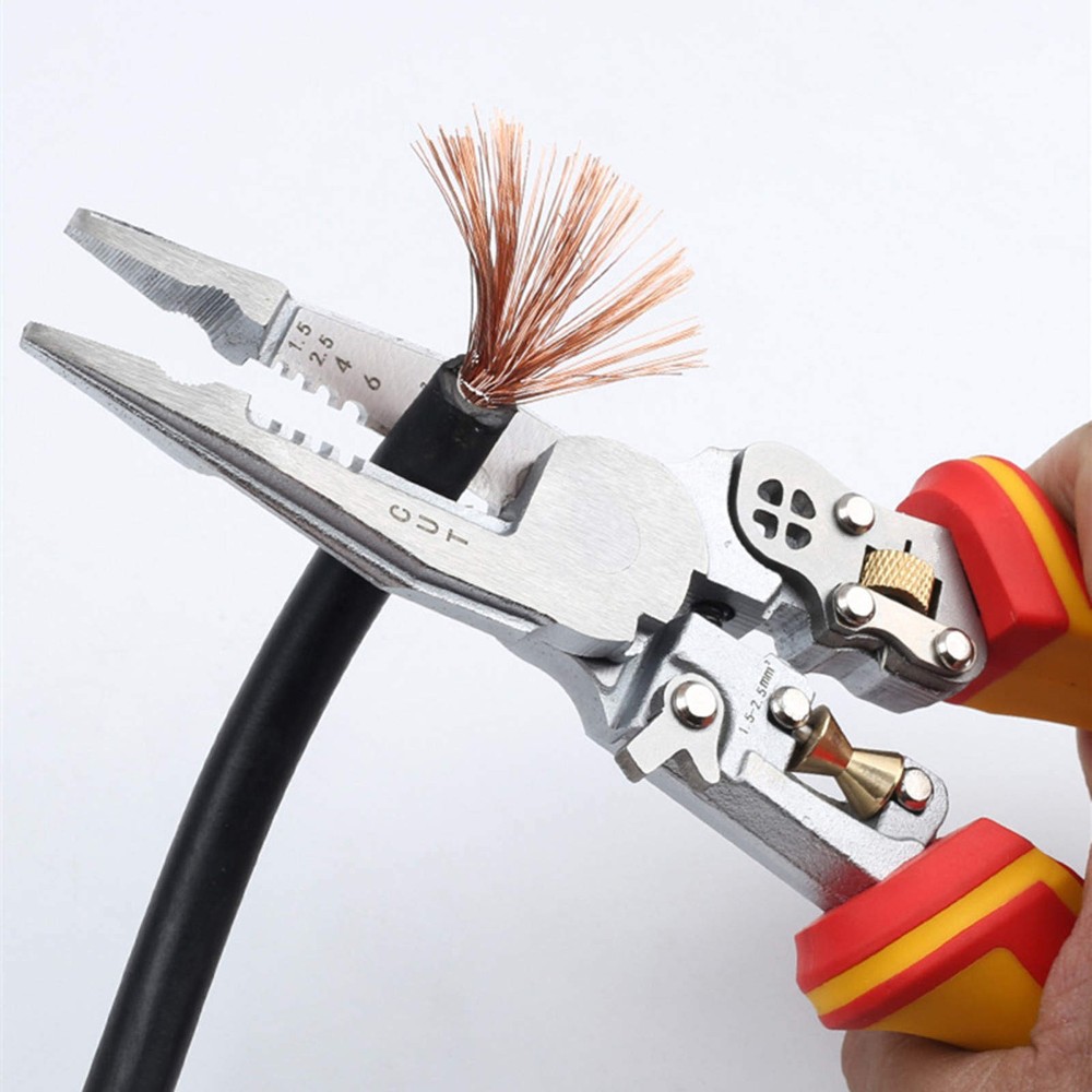 Voltage Tester Wire Stripper Pliers Multi Tool for AC DC Wire Twisting Cutting