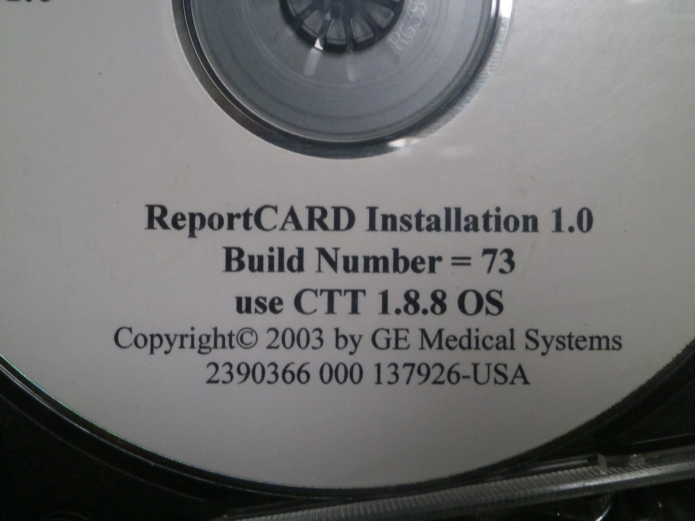 GE Medical ReportCard CD, New