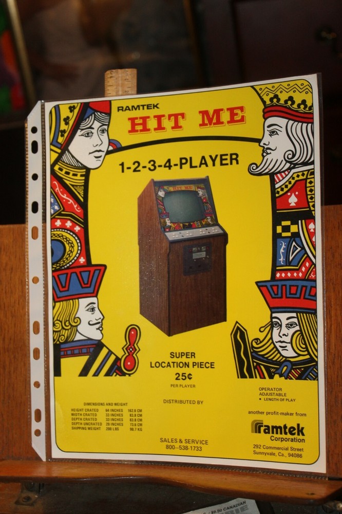 Vintage Ramtek Hit Me Poker Machine Flyer