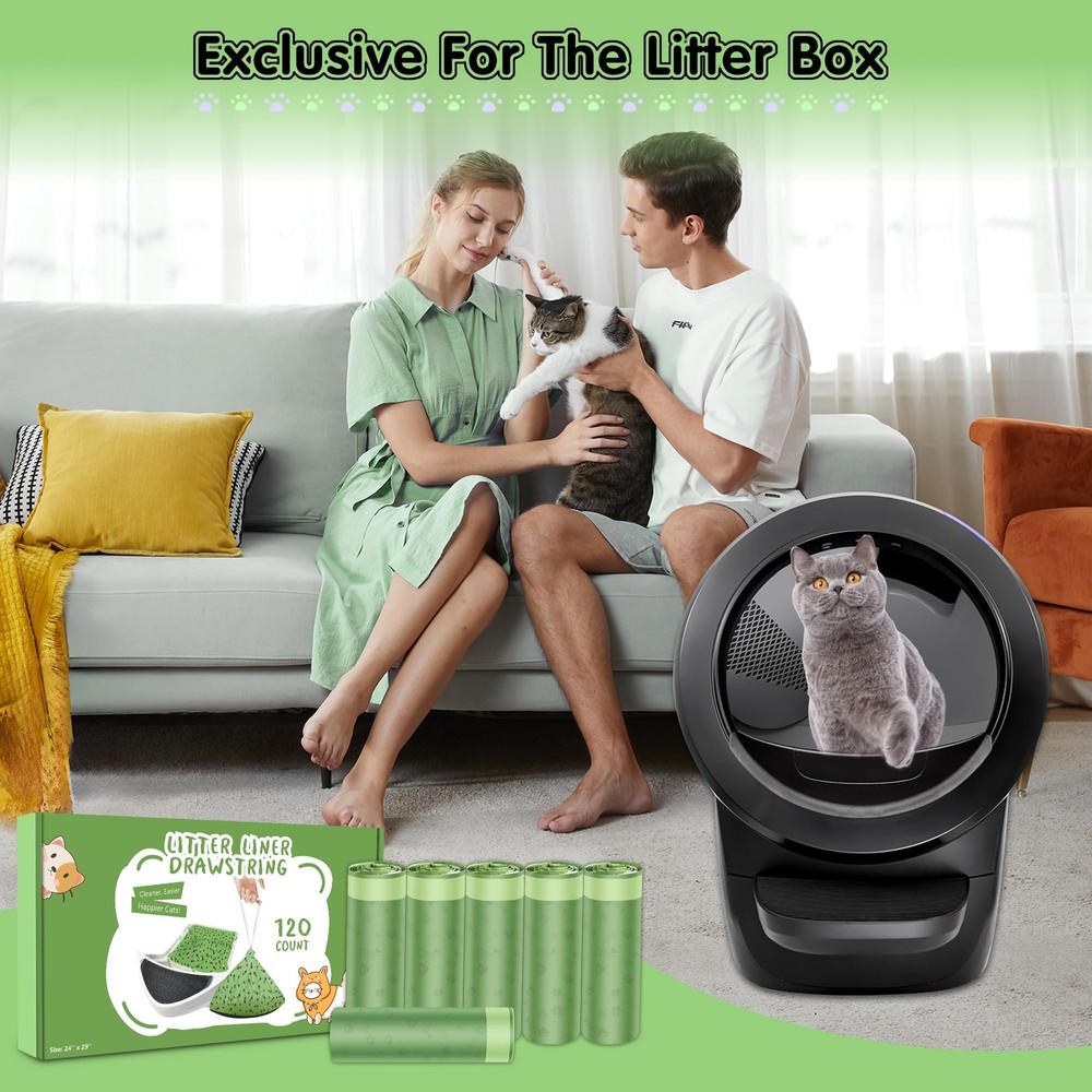 120 Pack Litter Box Bags 120 Count