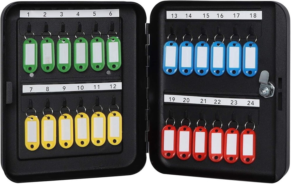 Key Cabinet Wall Mount,Locking Organizer, Storage Lock Medium, Black