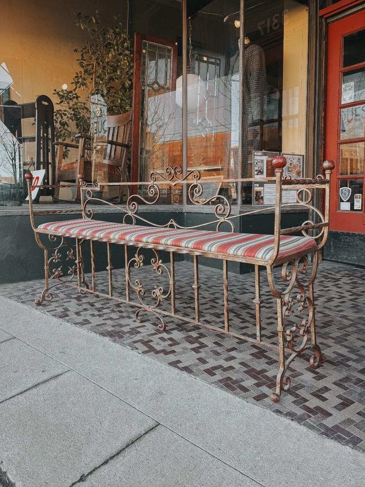 Antique Wrought Iron Bench