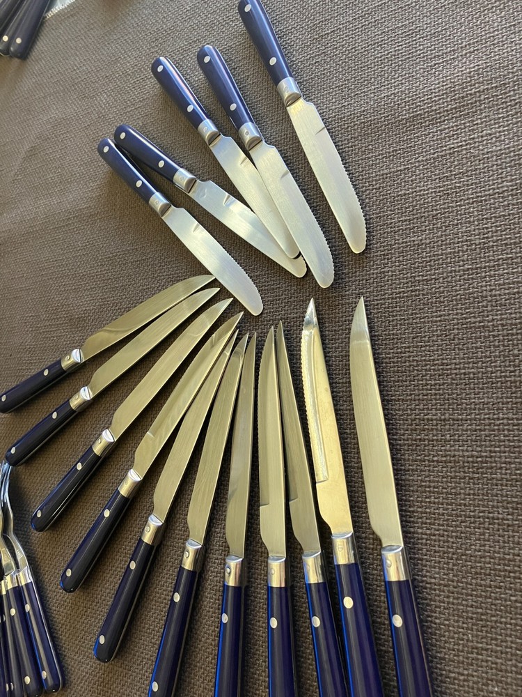 Lifetime PARIS SPLENDOR - DARK BLUE Stainless Flatware 39 pcs.+ 7 Dinner forks