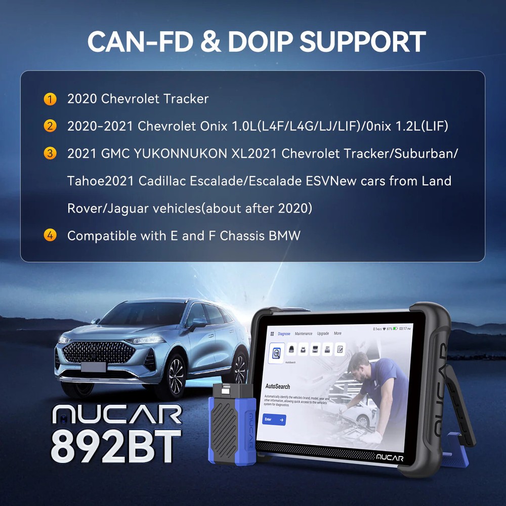 MUCAR 892BT ECU Coding Scanner Auto Diagnostic Tool Active Test Car Key Program