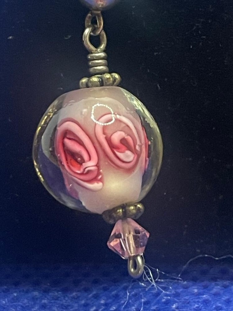 Pink Art Glass Drop Earrings