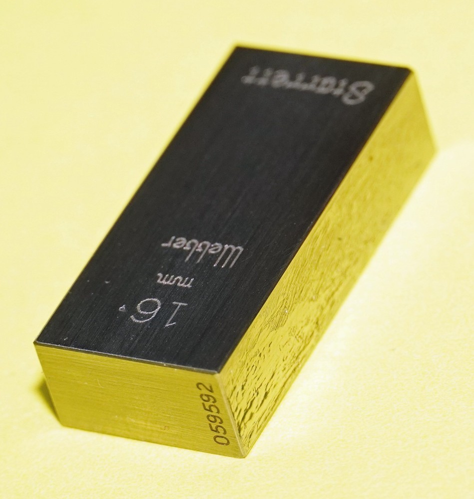 STARRETT RSM 16mm A1 Rectangular Gage Block w Original Packaging 91336