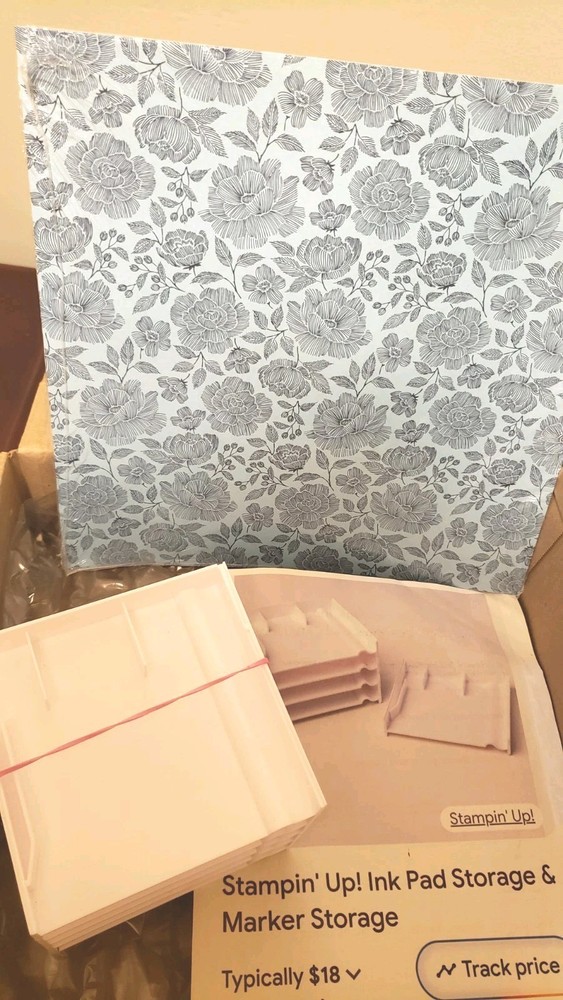 Stampin' Up Stackable Ink Pad Holder  & True Blue DSP - New In Pkg