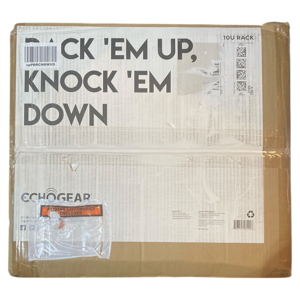 ECHOGEAR 10U Network Rack - Wall Mountable Heavy Duty 4 Post Design Black