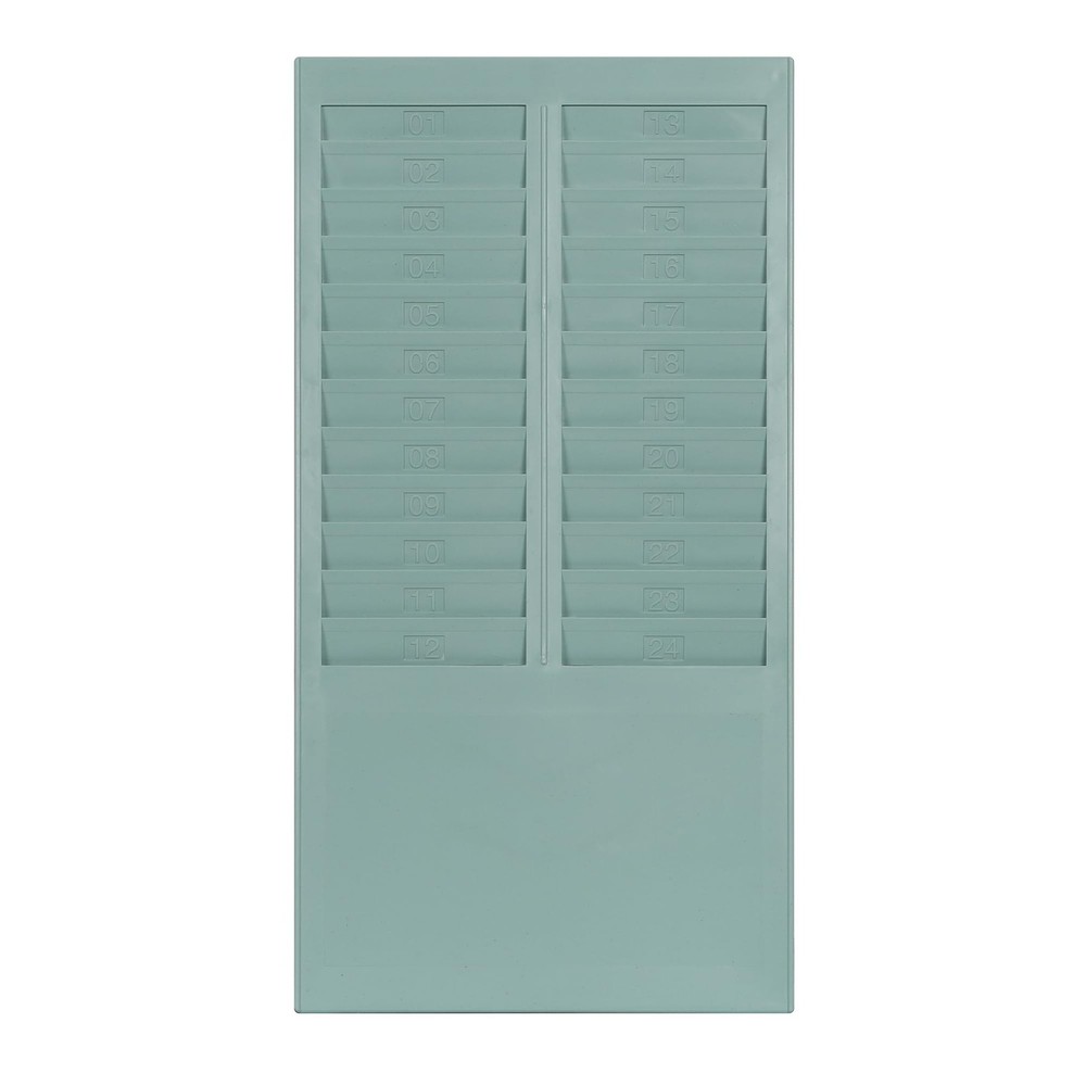 uPunch Time Card Rack, 24 Pockets, Gray