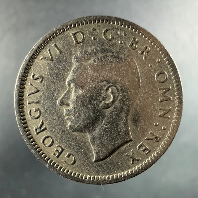 1949 Great Britain Sixpence George VI Copper-Nickel Sharp Features