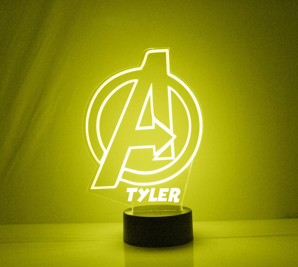 Avengers Personalized Marvel Avengers LED Night Light Lamp with Remote Control