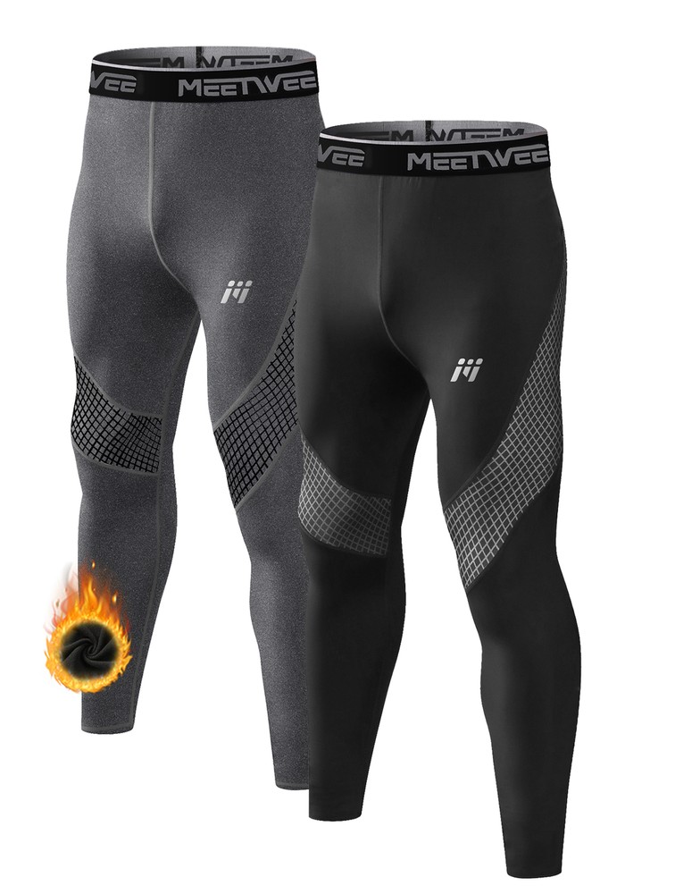 2Pack Men's Thermal Pants Base Layer Long Johns Compression Leggings Athletic