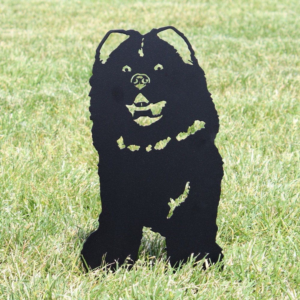 Chow Chow Black Metal Dog Silhouette