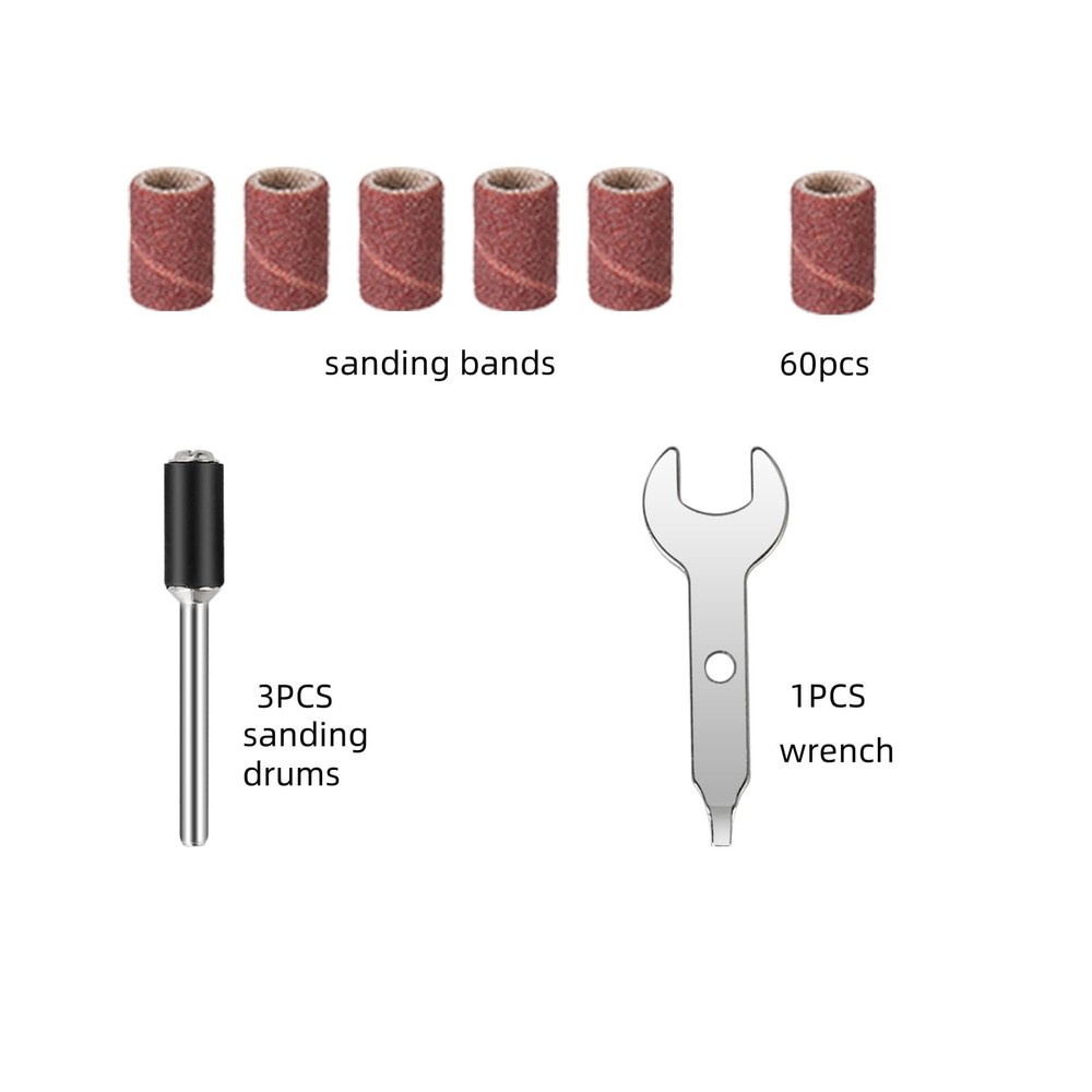 Sander Drum Set for Rotary Tools, 60pcs 120# Grit Large Sanding