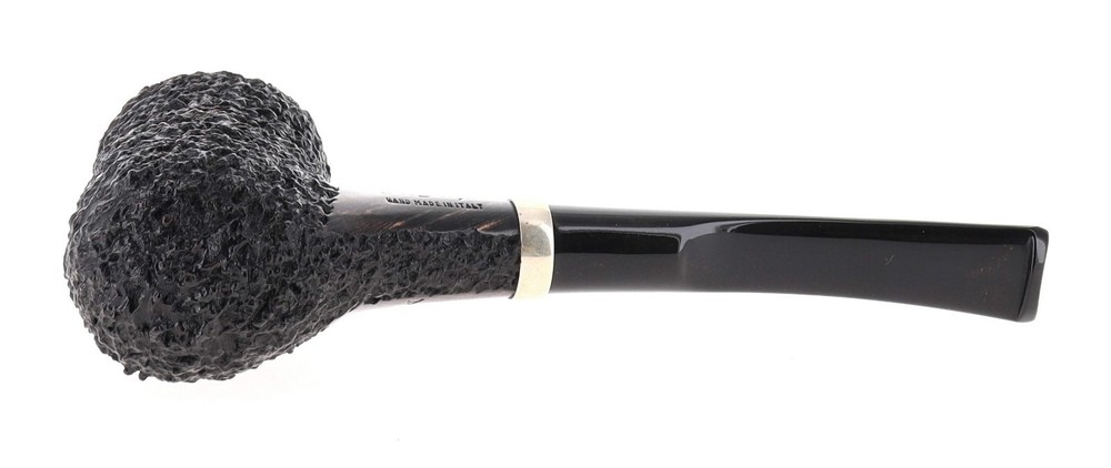 Pipe Ser Jacopo dalla Gemma R1 A dark rusticated shape freehand silver ring
