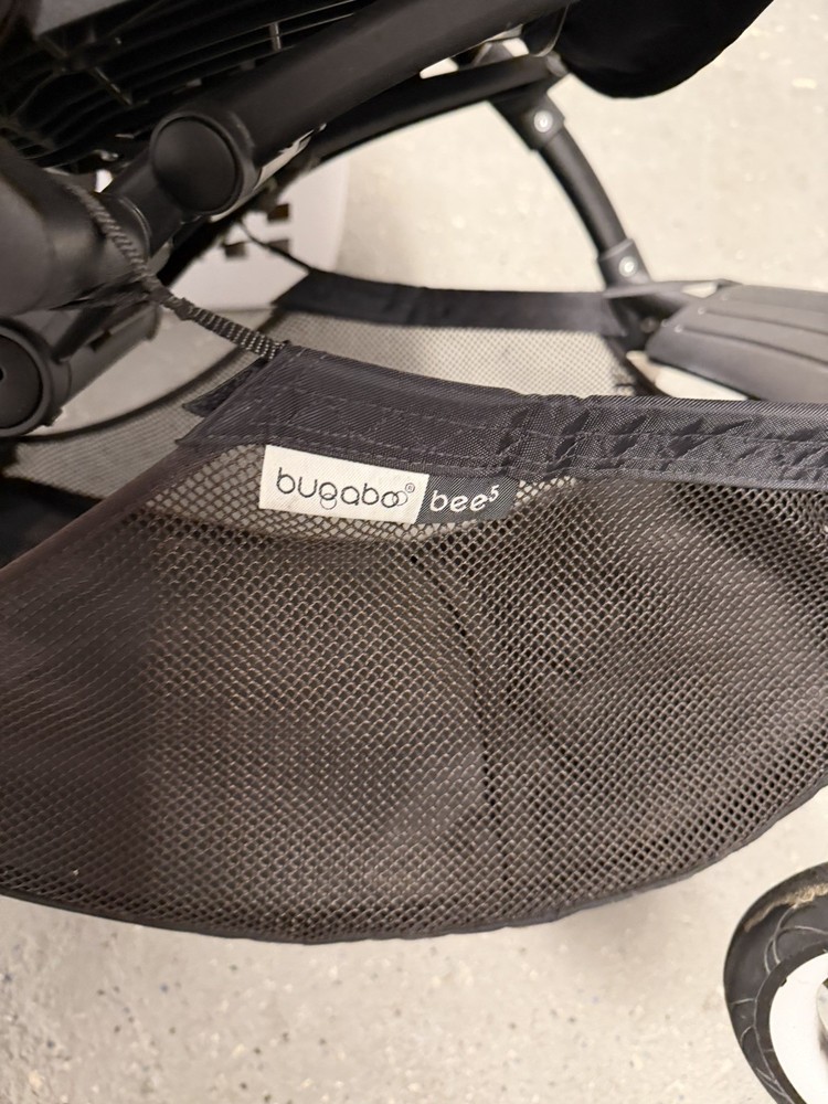 Bugaboo Bee 5 City Stroller - Black Frame - Blue Canopy + Cupholder