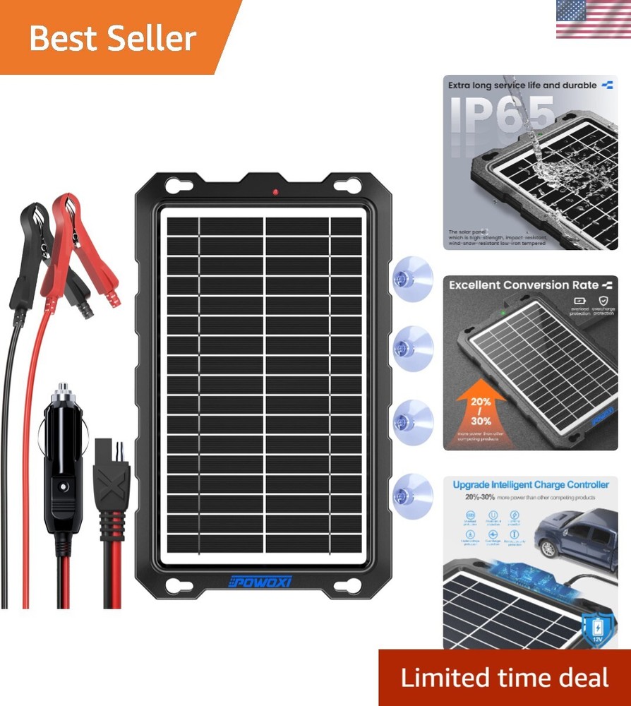 Intelligent 12V Solar Battery Maintainer - Versatile Charging Solution