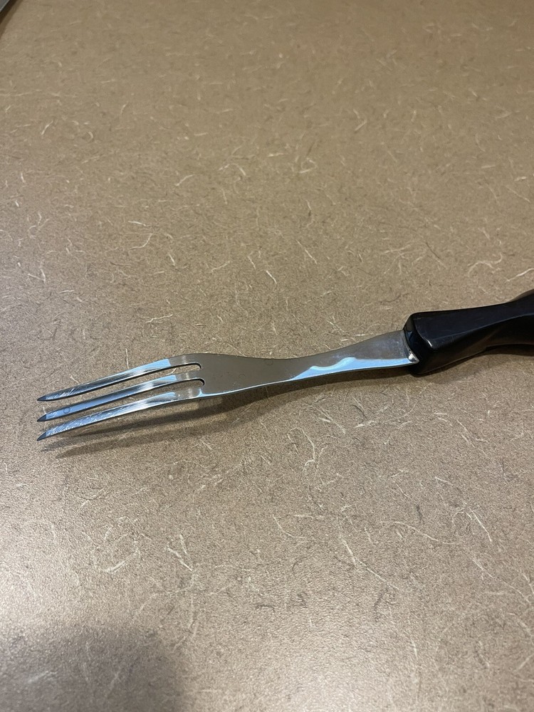 Cutco 1726 KC Turning Carving 3-Prong Fork Brown Handle Nice