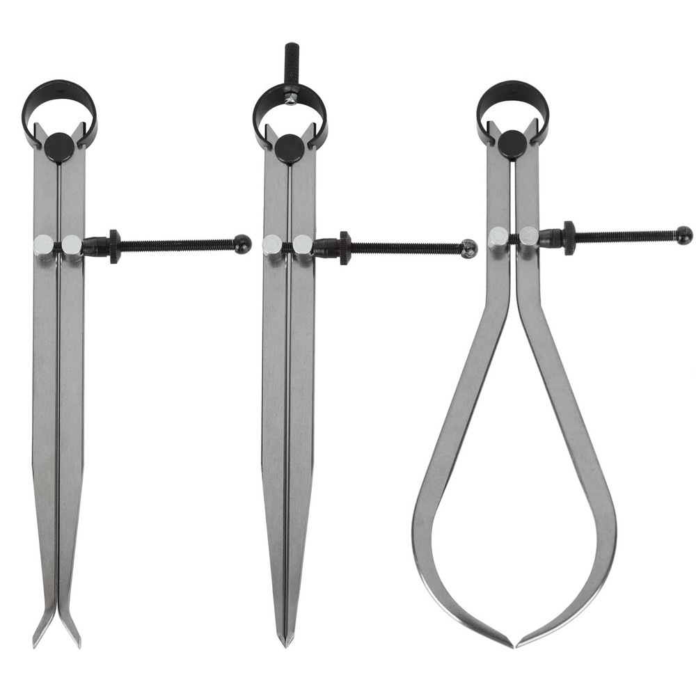 3 PCS 8 Inch Spring Caliper Divider Set Inside Outside Measuring Tool Woodwork