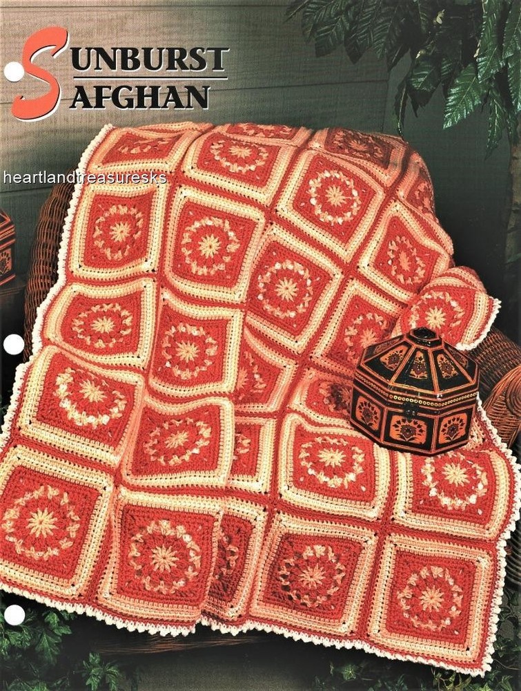 Sunburst Afghan   Annie's Attic Afghan Crochet Pattern Page