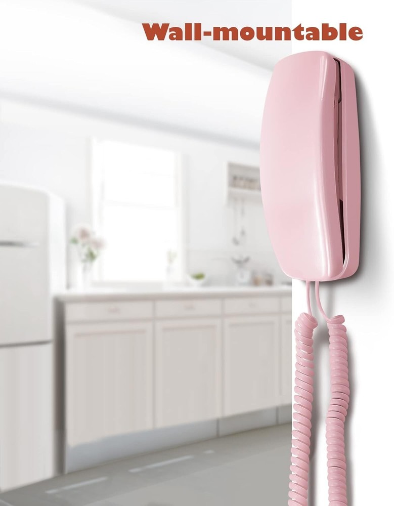 AT&T 210 Basic Trimline Corded Phone Single Line No AC Power Required Pink