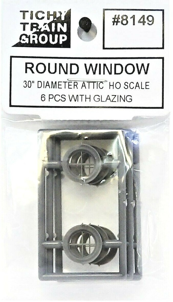 HO Scale Tichy Train Group 8149 30" Diameter Round Attic Window pkg (6)