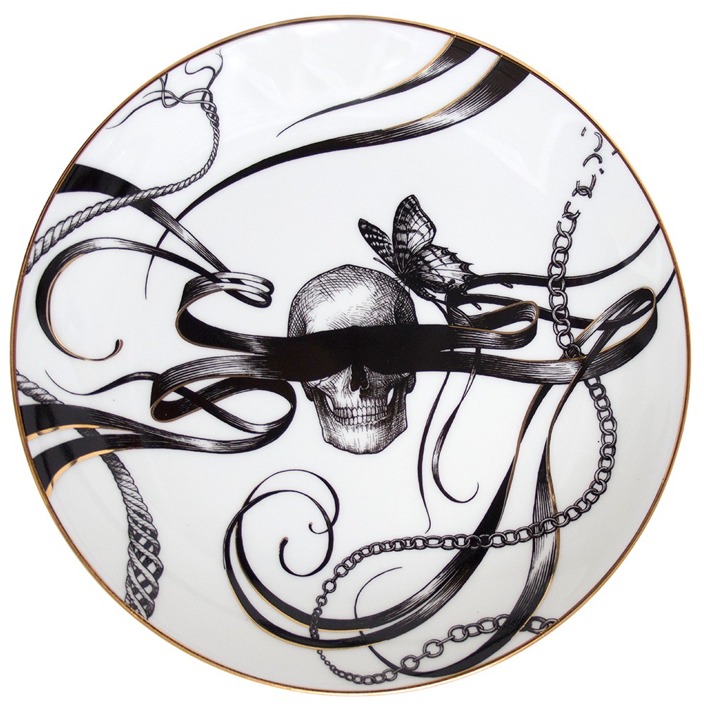 Rory Dobner Swirly Masked Skull Plate Medium 21cm