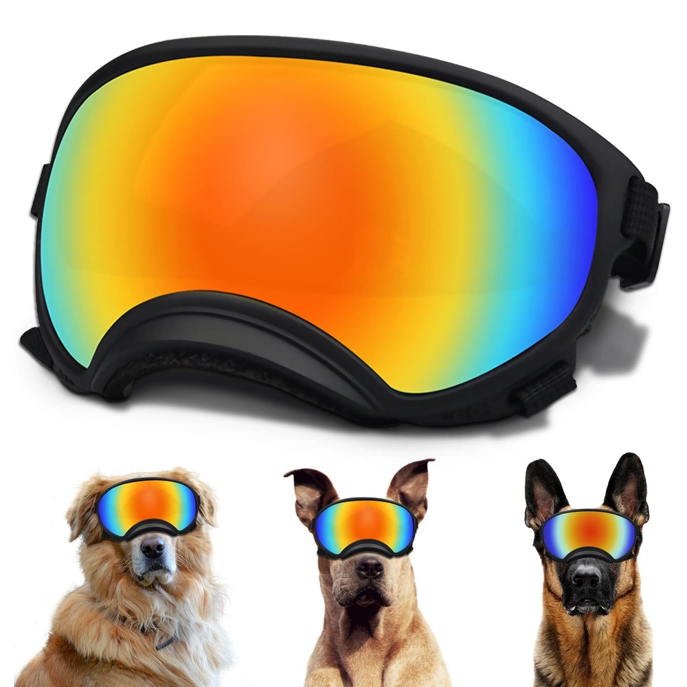 Large Dog Sunglasses with Adjustable Strap UV Protection, Winproof, Suitable ...