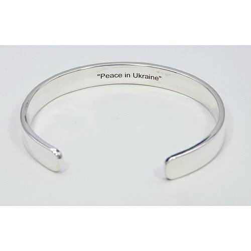 SAINTS Love & Peace Men's Sterling Silver 925 Bangle