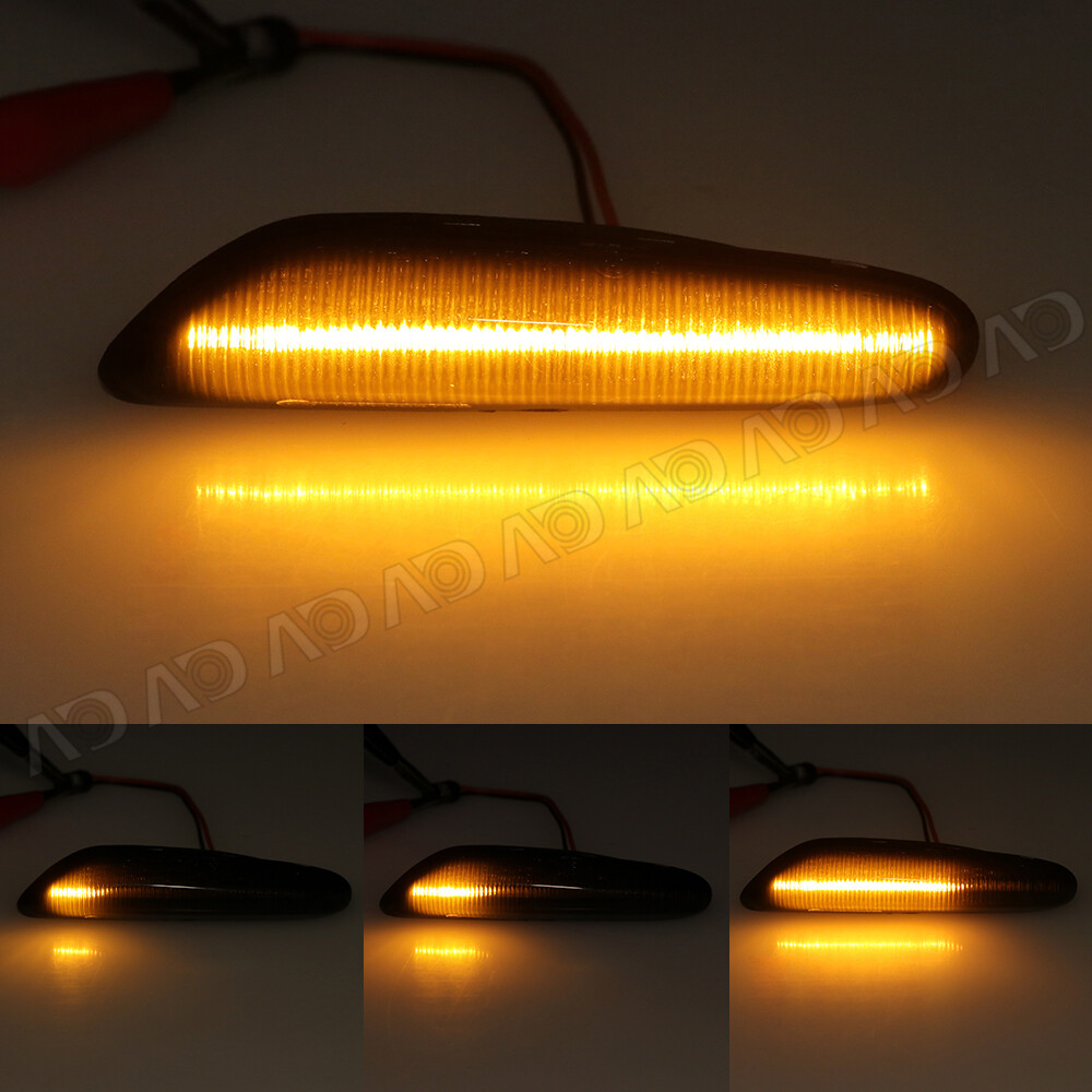 Sequential LED Side Marker Lights Smoked For BMW E60 E61 E82 E88 E90 E91 E92 E93