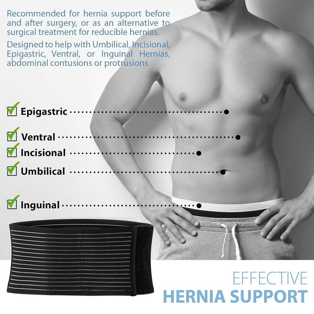 Umbilical Hernia Belt - Unisex - Abdominal Support Binder with Compression Pad