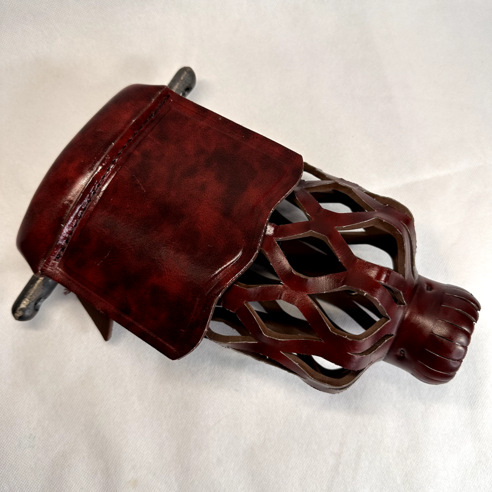 Burgundy Leather Sheild Pocket Pool Table Replacement Pocket Drop Bag