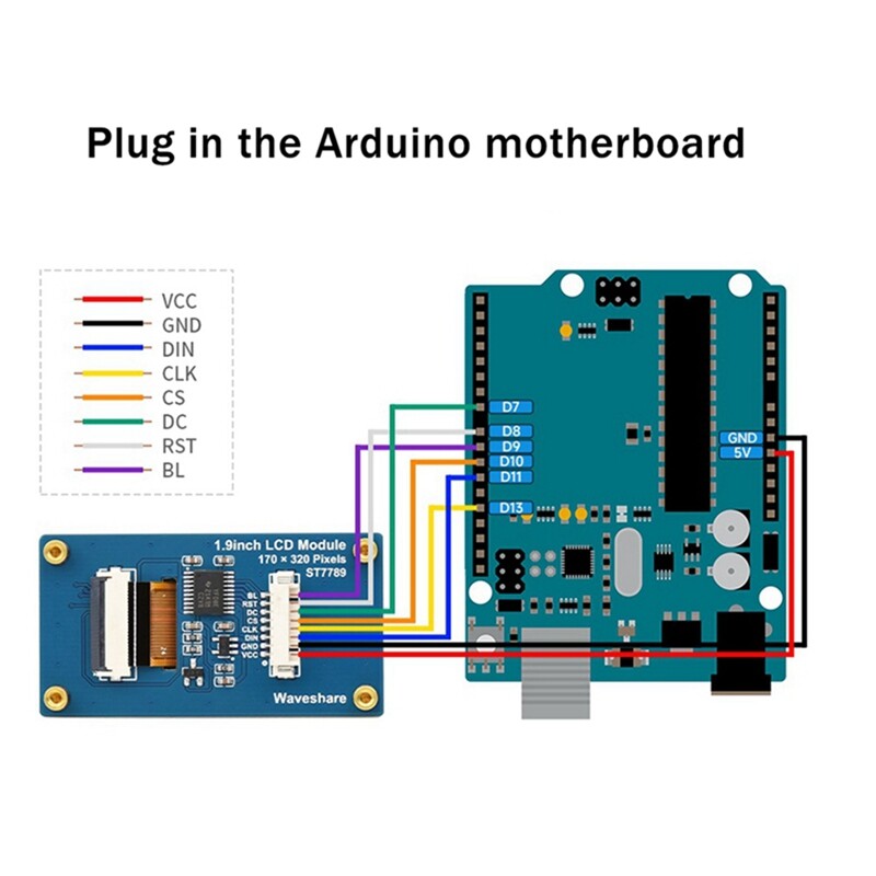 1.9 IPS 170X 320 Pixel SPI Interface 262K 9840 Color LCD Display Module-