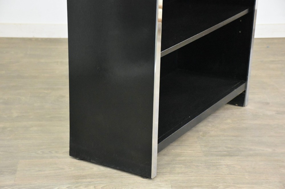 Milo Baughman Style Chrome Bookcase John Stuart