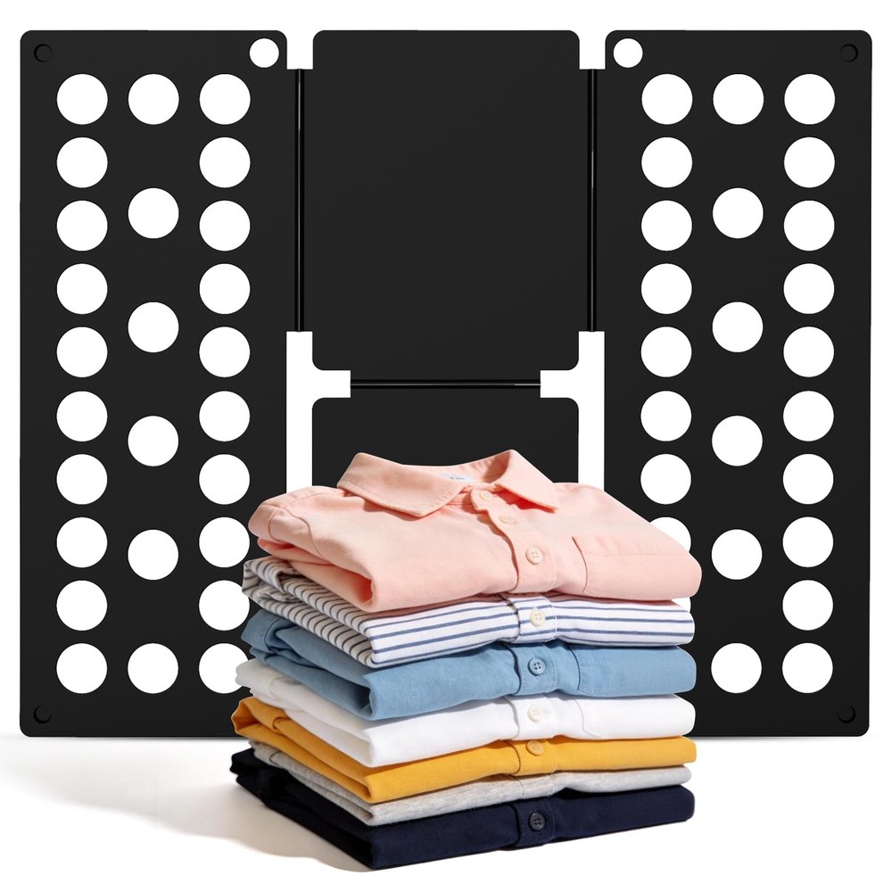 Clothes Folding Board Shirt Folder Kids Laundry Organizer Space Saving Black