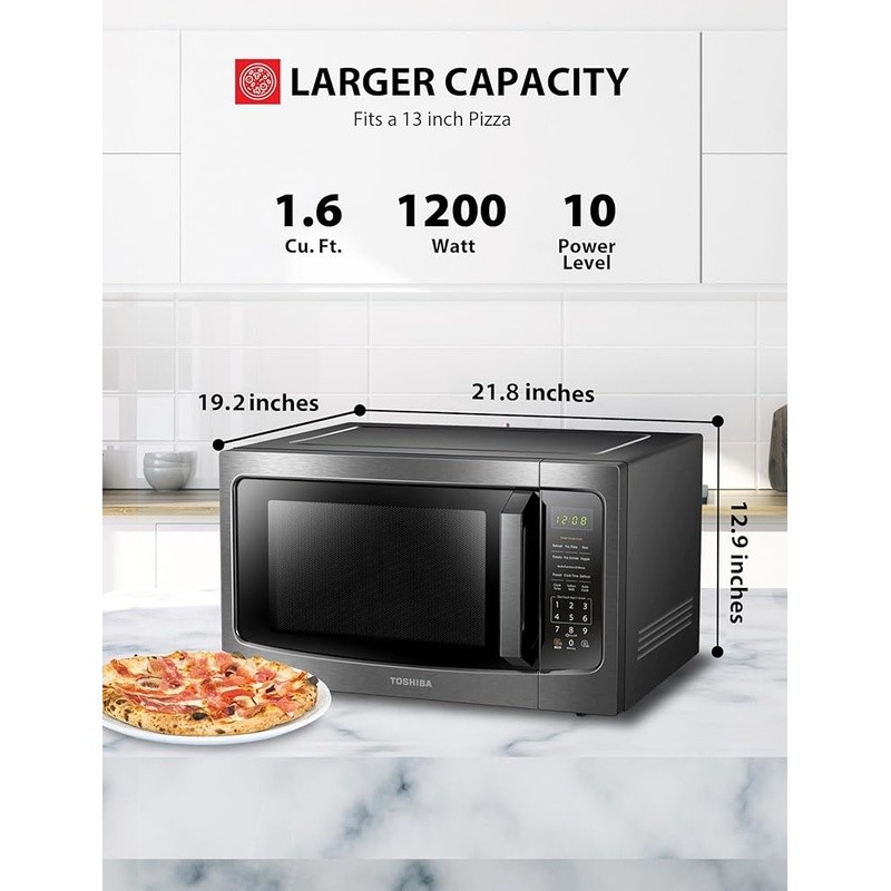 1200W Countertop Microwave W/ Sensor Menu Auto Defrost Position Memory Turntable