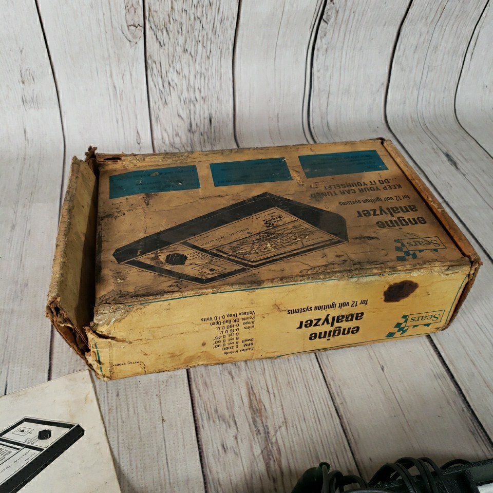 Vintage SEARS ENGINE ANALYZER Model 161-2161 Original Box 12V Ignition Systems