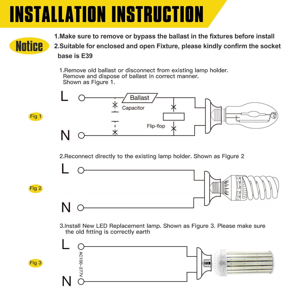 LED Corn Light Bulb 250W E39 Large Base Bulb,6000K Warehouse Industrial Lighting