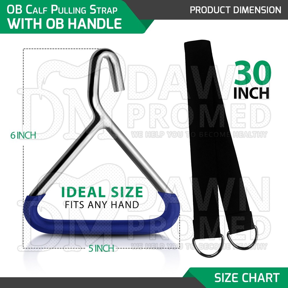 4 Pcs Nylon Calf Pulling Strap 30" 45" & 60" With OB Handle Set For Cattle Birth